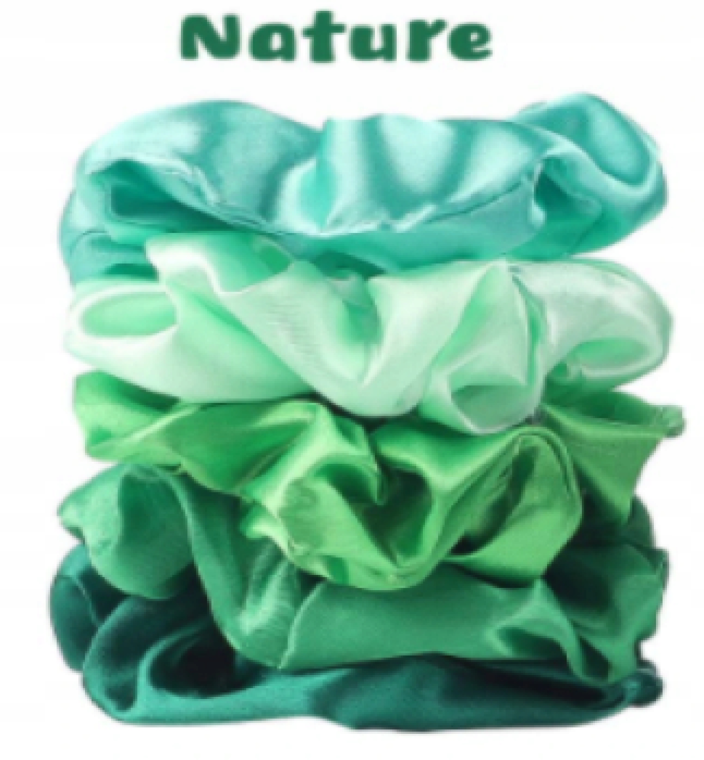 

5xSATYNOWE Scrunchies gumki frotki do włosów Green