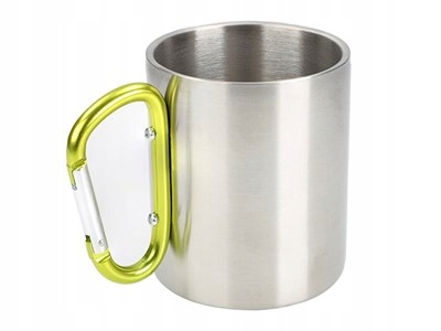 Kubek Metalowy 300ML Z Karabińczykiem W Uchwycie