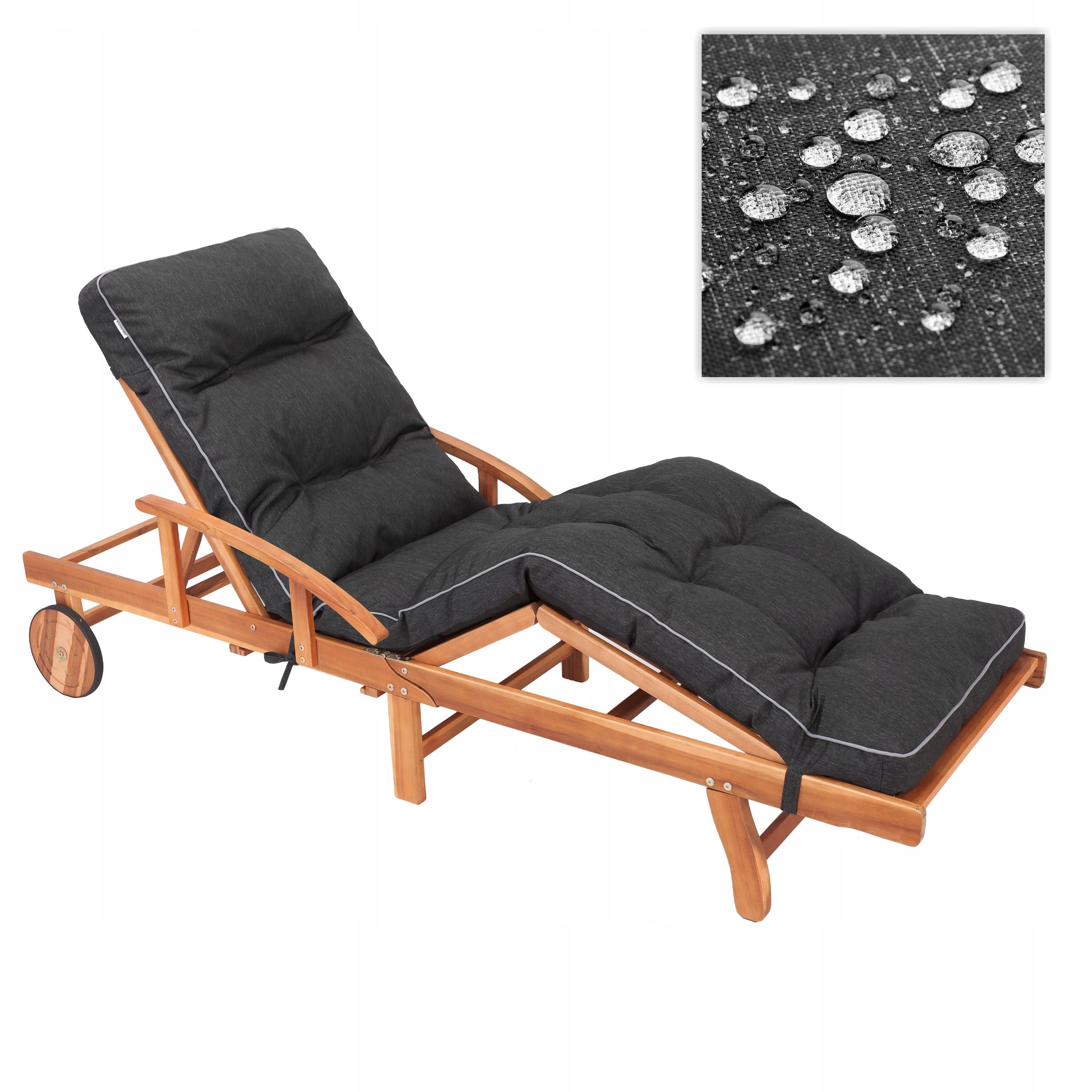 Poduška Na Záhradné Lehátko dlhá, Vodotesný vankúš na kreslo a lavičku 200x55