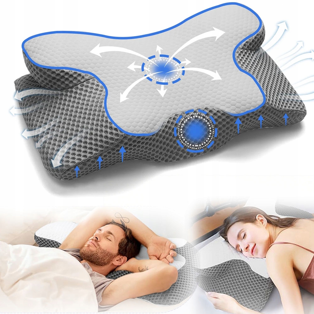 Poduszka Do Spania Motylek Ortopedyczna Ergonomiczna Z Pianki Memory Foam