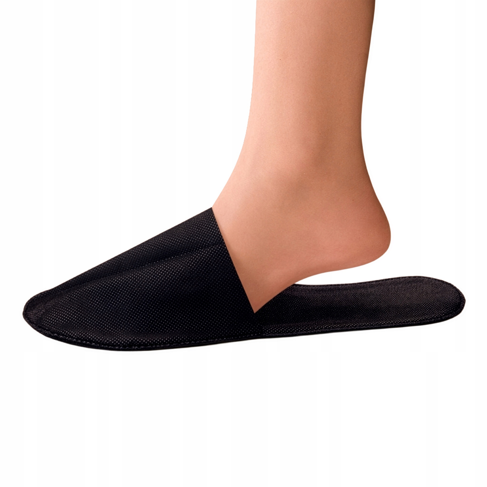 Papuče Na Jedno Použití netkané, kryté, černé, 50 párů Qms Line Standard