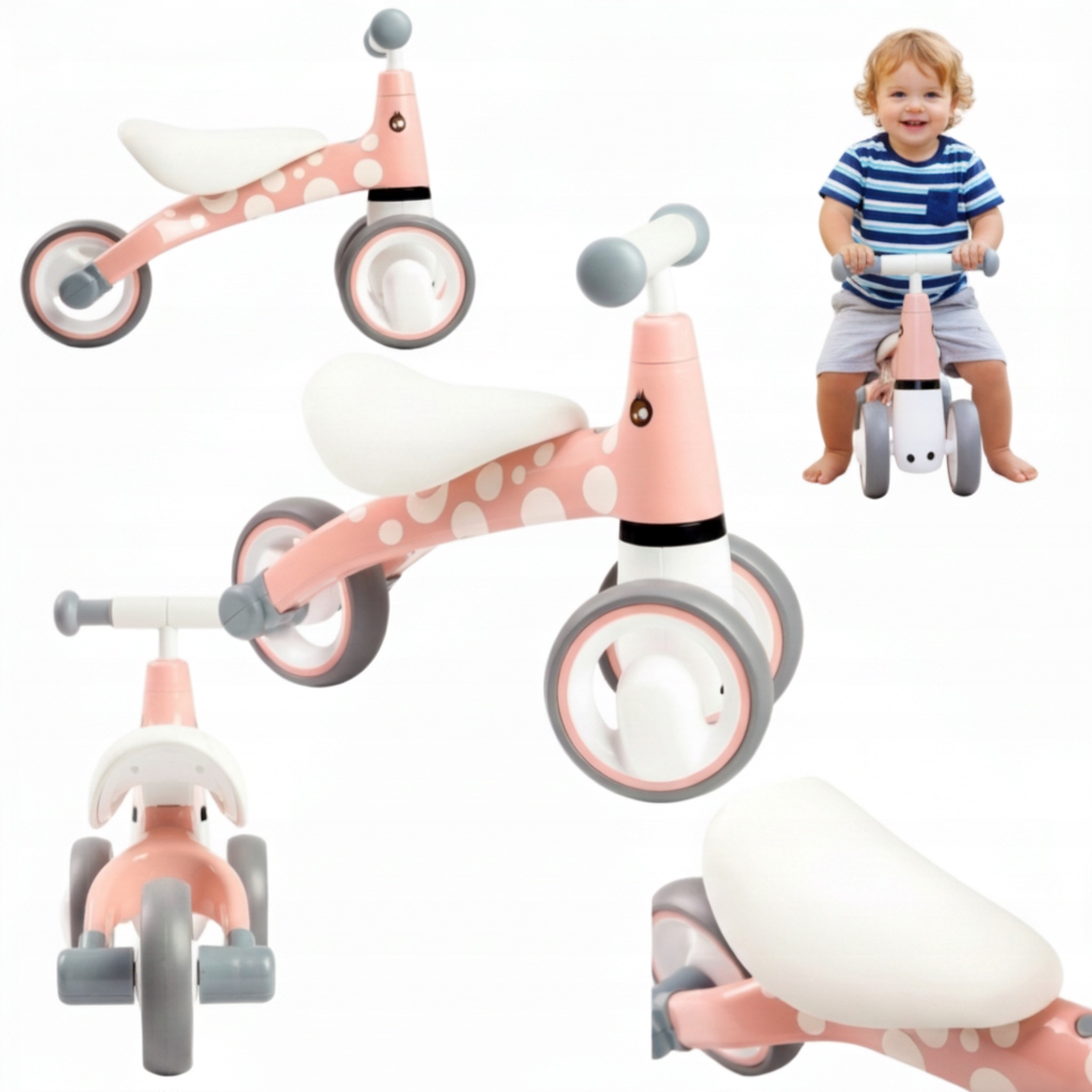 Rowerek Biegowy Jeździk Dla Dzieci Blokada Skrętu Koła Eva 2 kg Różowy