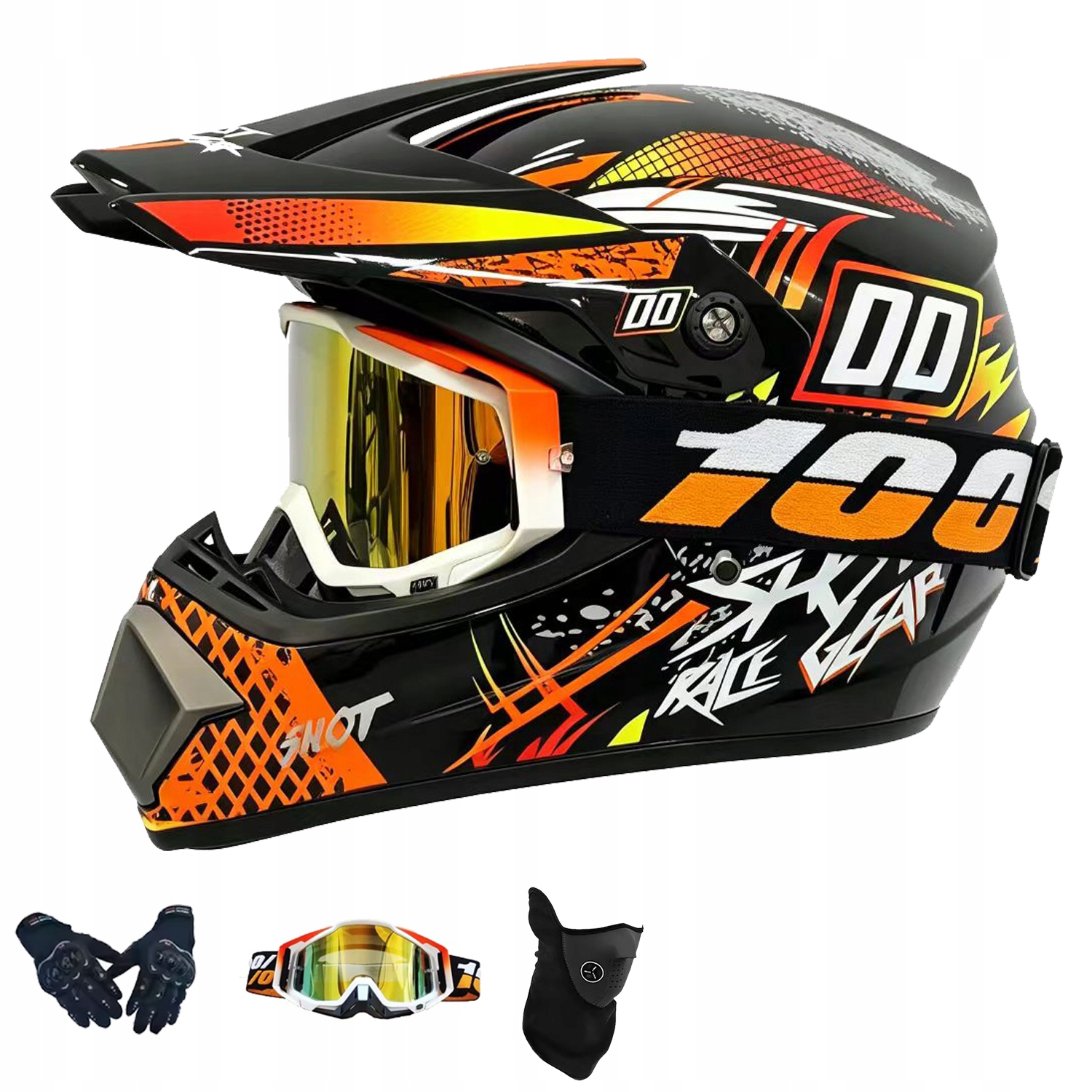 Helma Na Elektrickou Koloběžku Cross Enduro Quad Bmx Helma Brýle Rukavice S