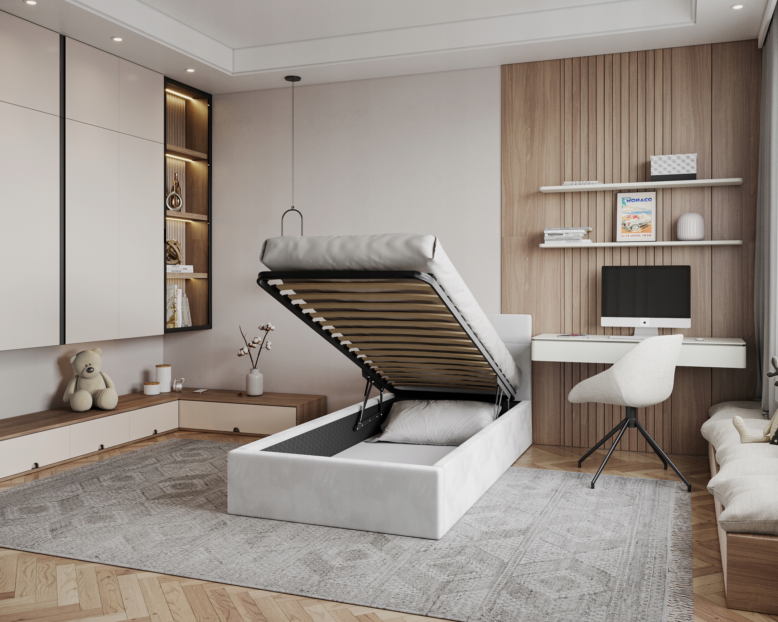 Lůžko 90x200 čalouněné kovová konstrukce matrace Vegas