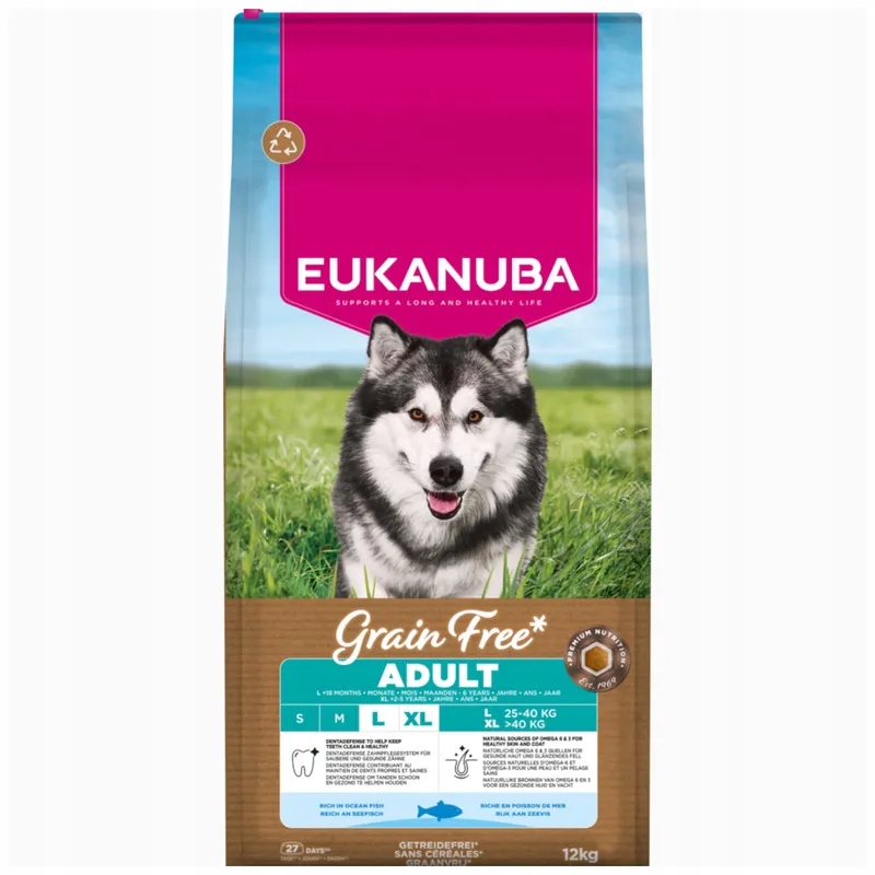 Eukanuba Adult Ryba L/XL Bez Zboż 12kg Nowe Opakowanie