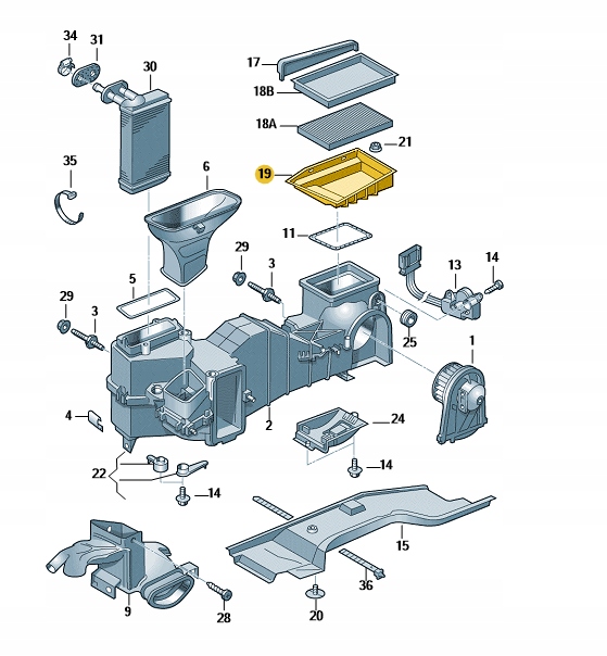 1JD819640 - Жилье фильтра POLLEN VW Bora Golf Vento