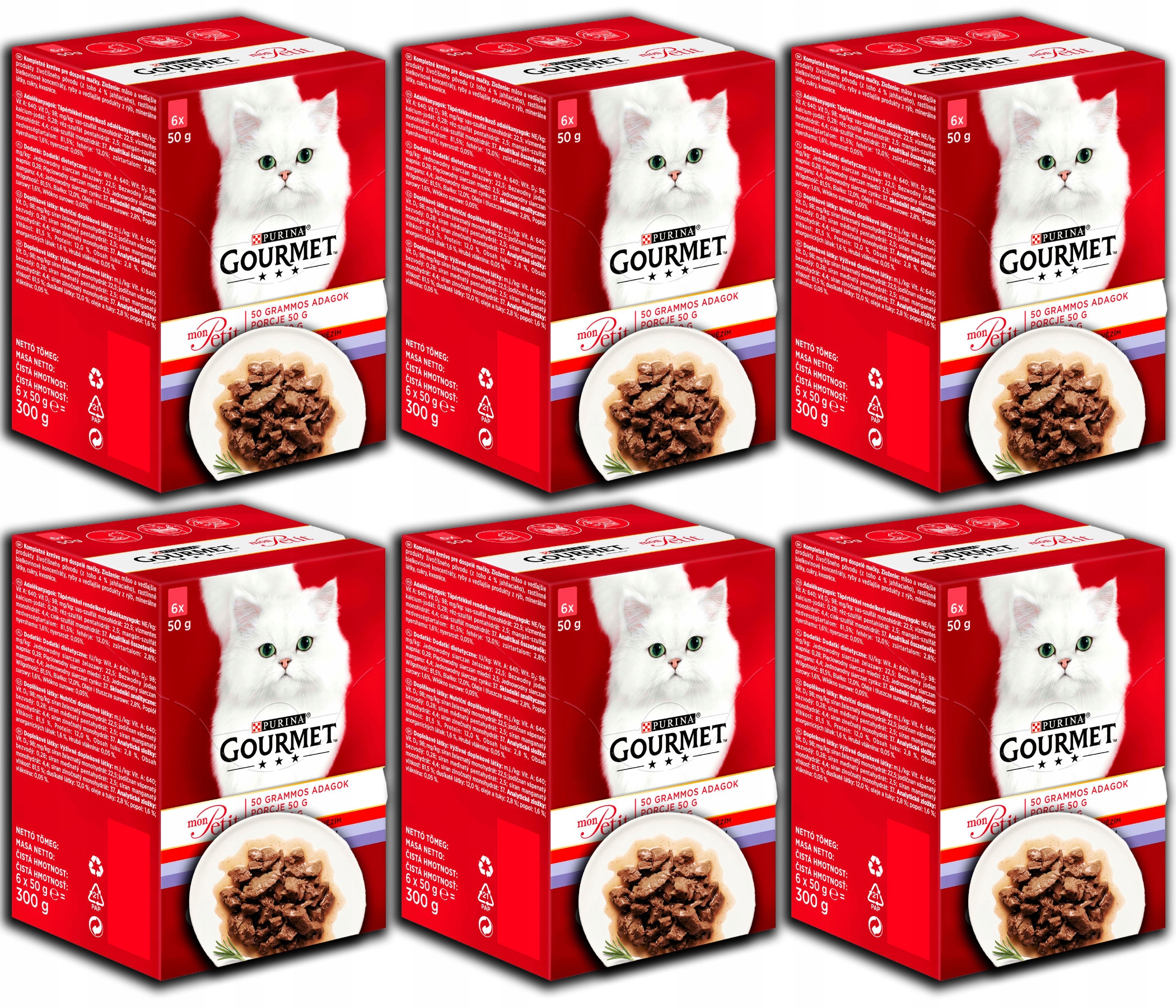 Levně mokré krmivo pro kočky Gourmet Mon Petit hovězí telecí jehněčí maso 6x50 g