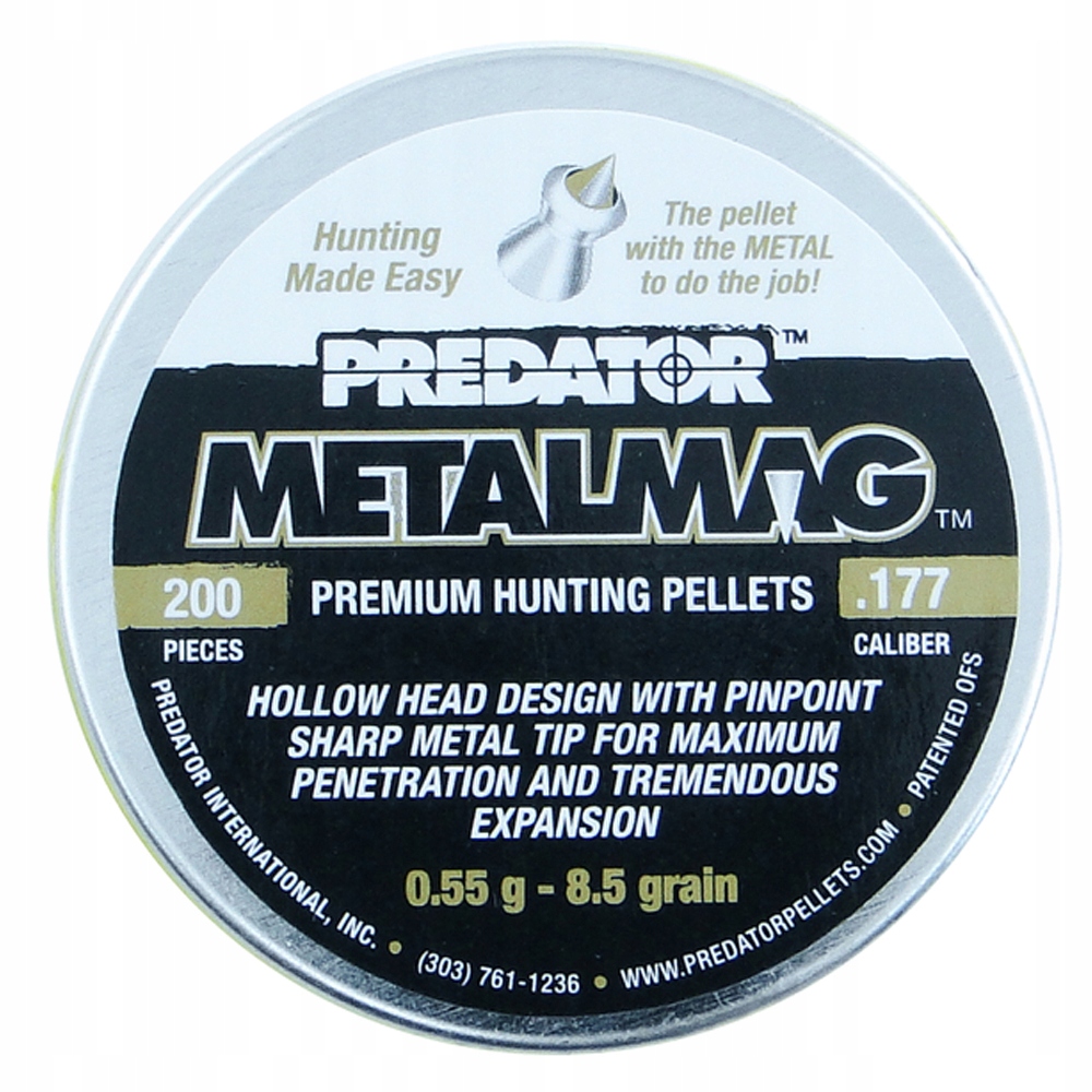 Śrut do wiatrówek Predator Metalmag 0,55 grama kal. 4,5 mm 200 sztuk