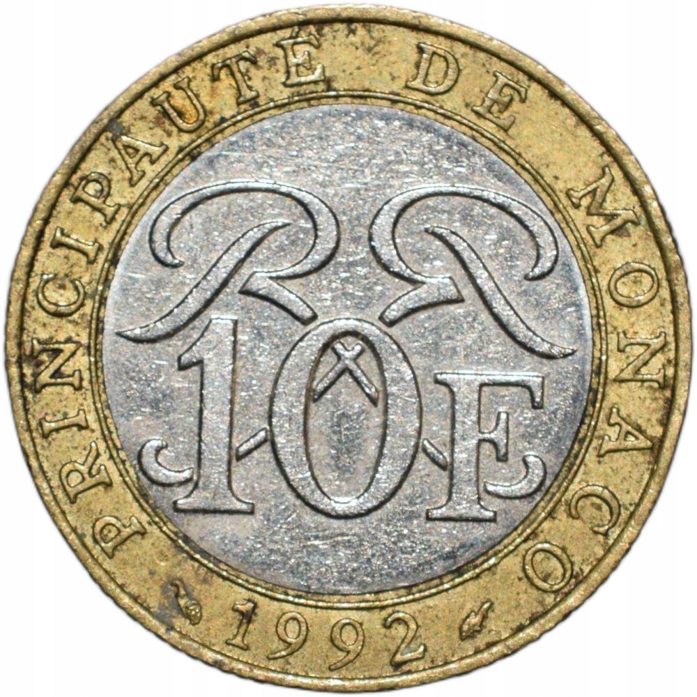 Monako 10 franków 1992