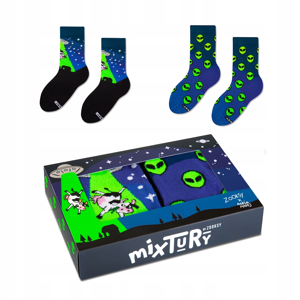 

Zooksy 2x Kolorowe Skarpetki Dziecięce Ufo