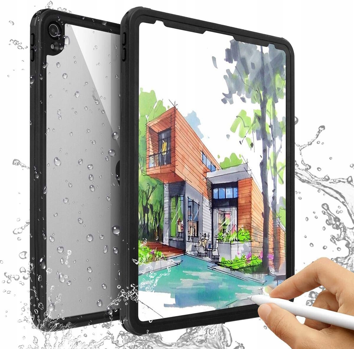Pouzdro Obal na Ipad Pro 12.9 palců Voděodolné 2018 3. Generace Stojánek Šňůrka