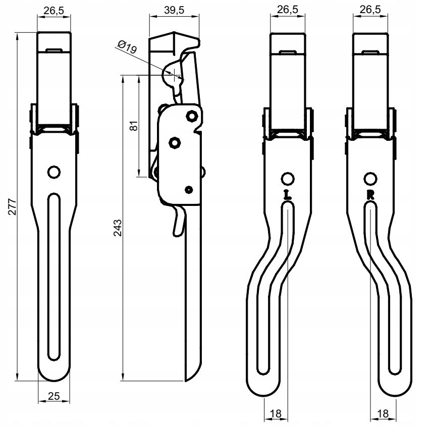 KOMPLET SPINACZY BURT PRZYCZEPY 3x L + 3x P PRONAR Numer katalogowy części 8091.DJO56