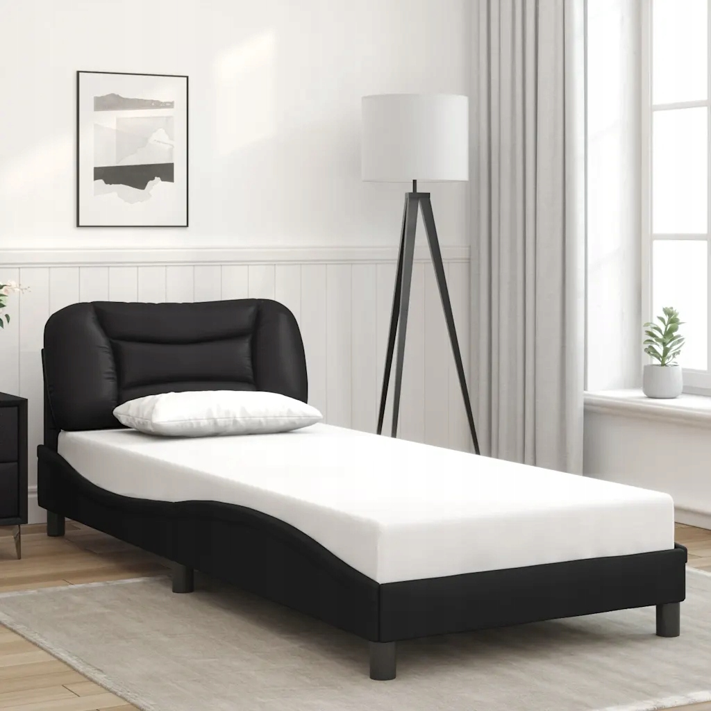 vidaXL Rám postele bez matrace Hvar černý 90x200 cm umělá kůže
