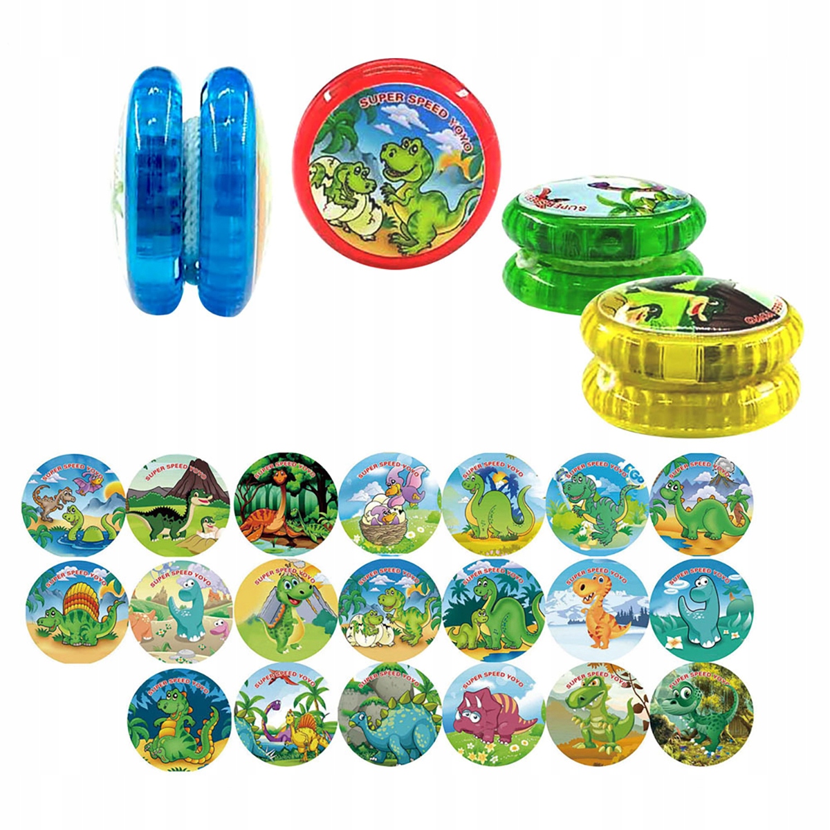 3x JOJO ŚWIECĄCE Z ŁOŻYSKIEM ANTYSTRESOWE GRA ZRĘCZNOŚCIOWA YOYO DINOZAURY Waga 0.03 g