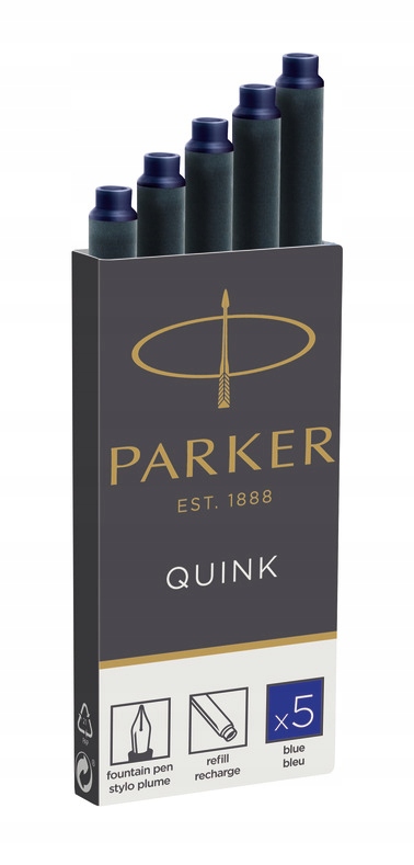 

Naboje do piór Parker długie niebieskie 5 szt.
