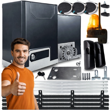 Pohon Pro Posuvnou Bránu 600 Kg Lampa Sada lišt dálkové ovládání Automat pohon