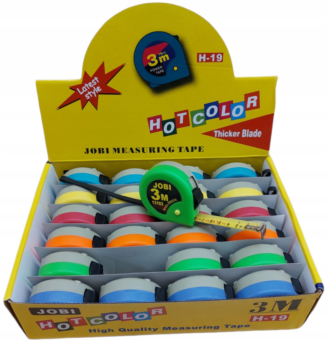 JOBI MIARA MIARKA ZWIJANA TAŚMA 3M 19mm OP. 24szt