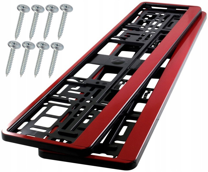 ramki Ramka Rejestracyjna Tablica Czerwona 2 szt