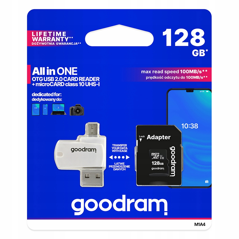 Karta Pamięci Microsdhc Goodram 128Gb M1A4 Uhs-I + Adapter