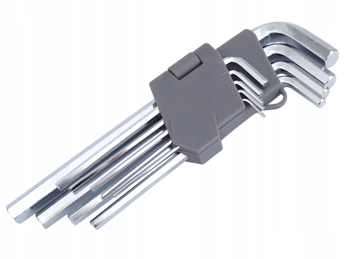 

Klucze Imbusowe Hex 180mm Stal Chrom Zestaw 9 szt