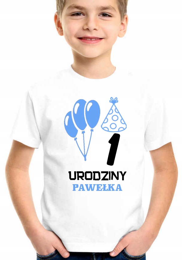

T-shirt Koszulka dla Dziecka 1 Urodziny Imię