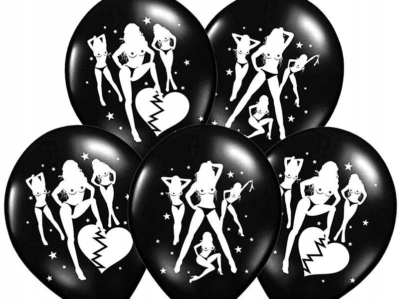 

Balony 30cm Seksowne Pastel Black 5szt