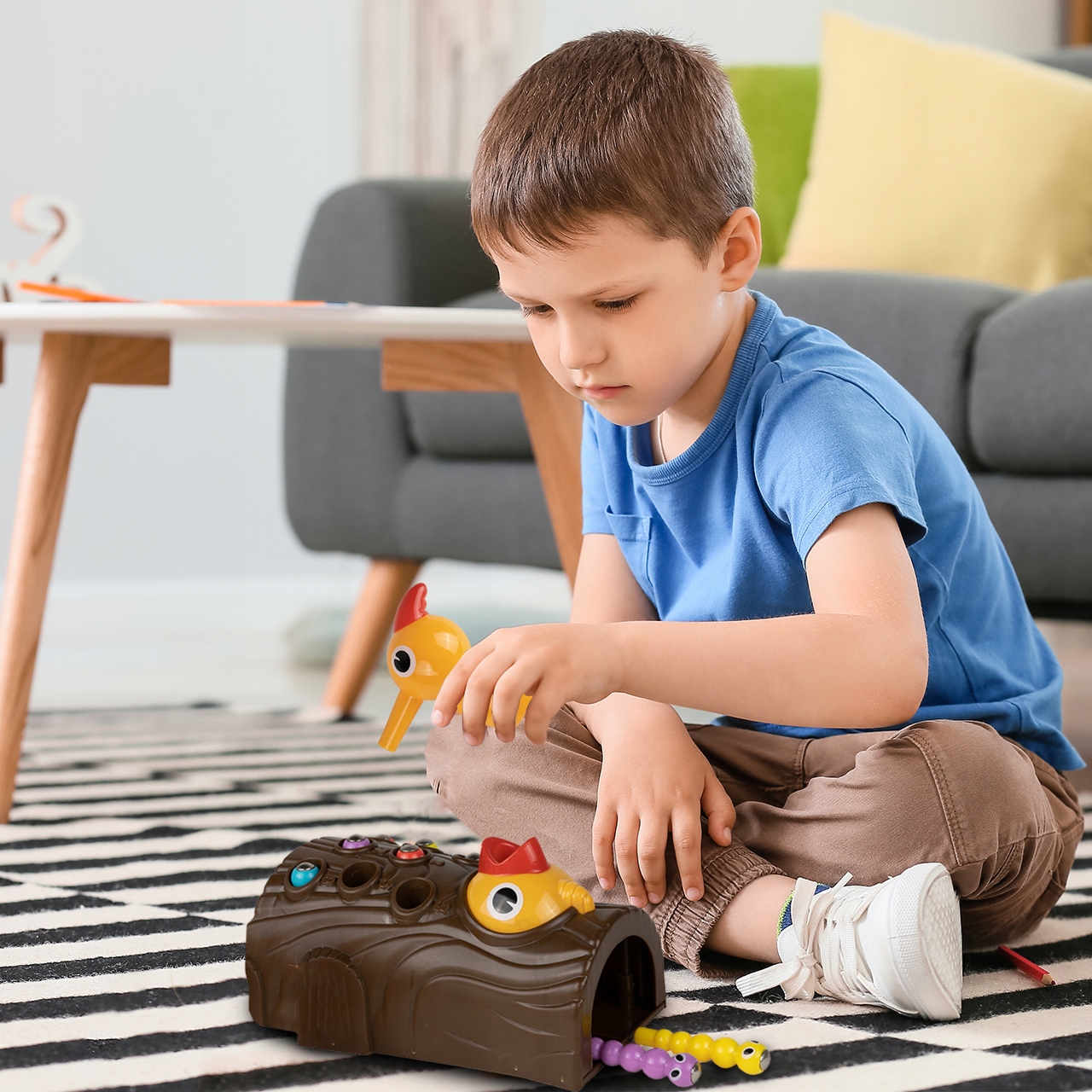 RODZINNA GRA ZRĘCZNOŚCIOWA MAGNETYCZNA DZIĘCIOŁ I ROBACZKI ZESTAW PREZENT Certyfikaty, opinie, atesty CE EN 71