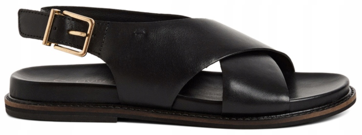 Dámské Ploché Kožené Sandály Černé Stylové Měkké Marco Tozzi 36