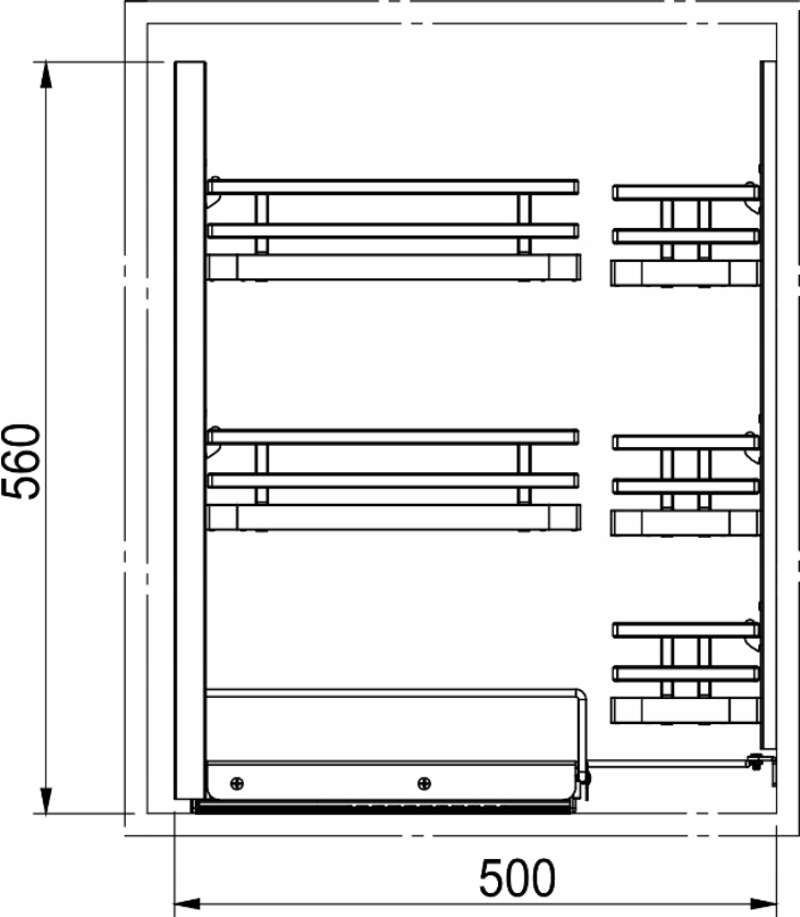 Kosz cargo mini magic corner grafit dociąg hamulec - MPTJ017J AMIX Wysokość maksymalna 56 cm