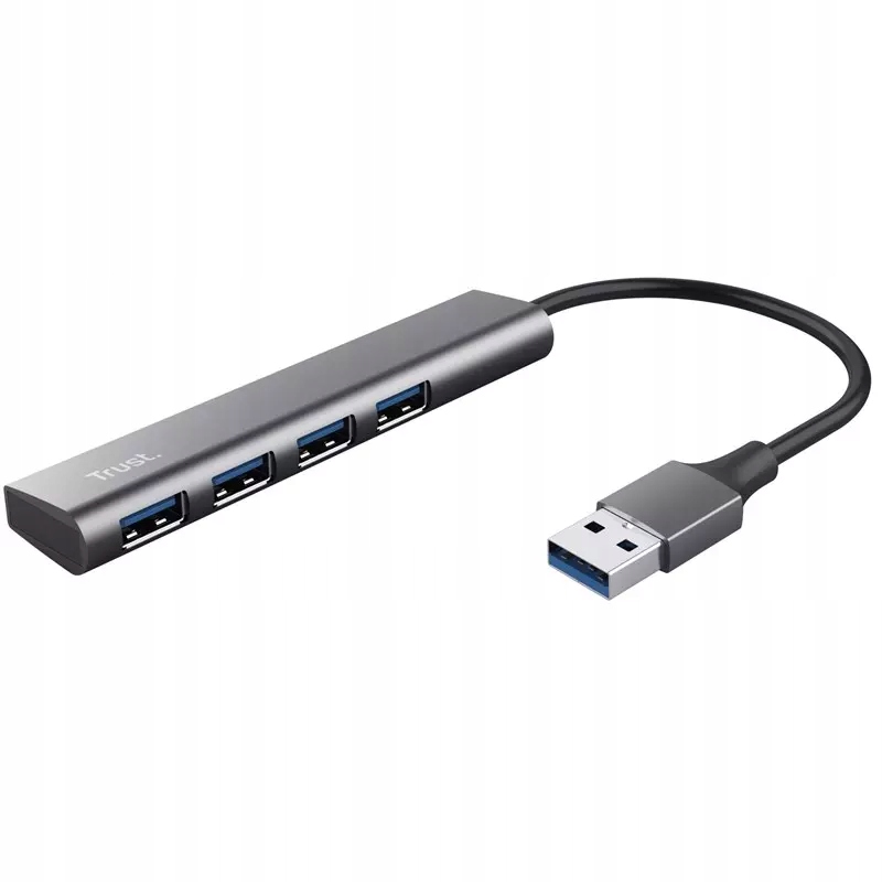 Hub USB Trust Halyx Aluminium USB/ 4x USB 3.2 Gen1 - srebrny