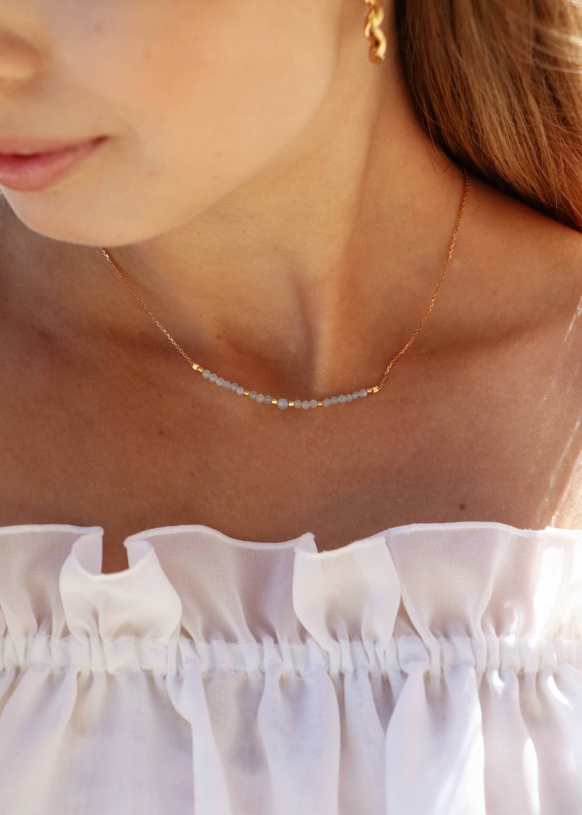 Náhrdelník Narozeninový kámen Březen Akvamarín