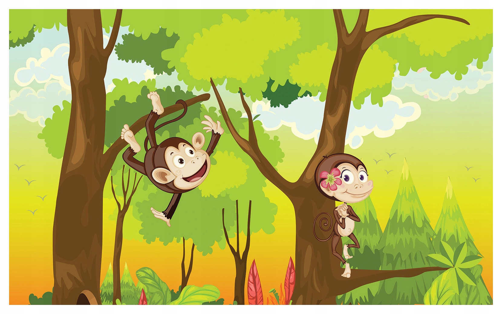 Fototapeta Opičky vo vinylovej džungli do detskej izby 312x219 lepidlo