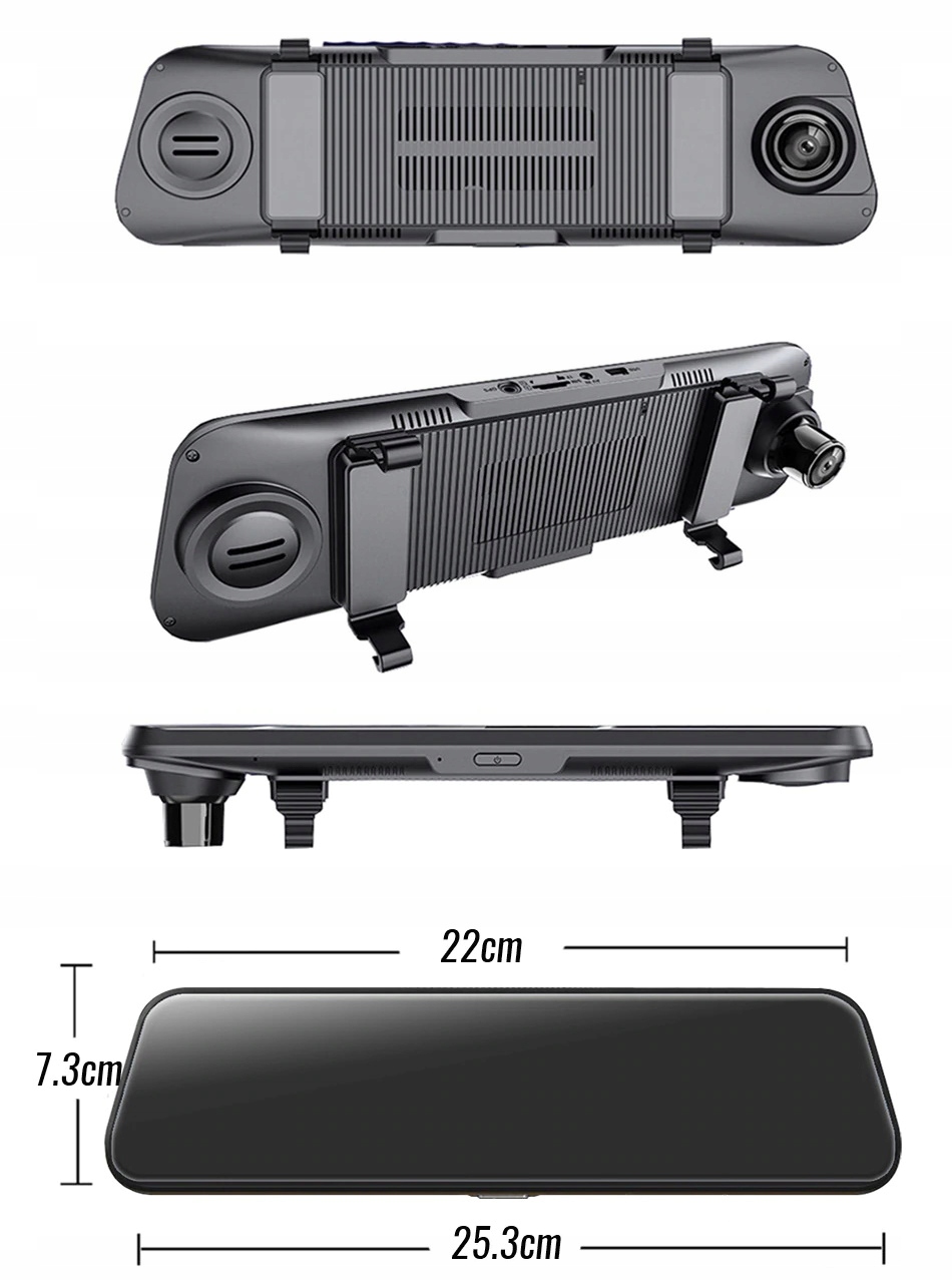 Rejestrator samochodowy jazdy Lusterko Kamera auta Wyświetlacz LCD lusterko