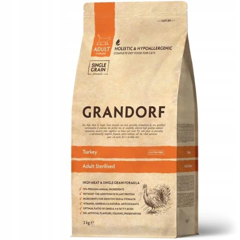 Grandorf Sterilized Indyk 2kg karma monoproteinowa dla kota