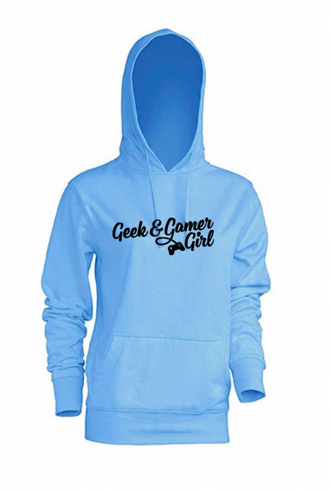 

Bluza Damska z Kapturem Geek and Gamer Girl-L