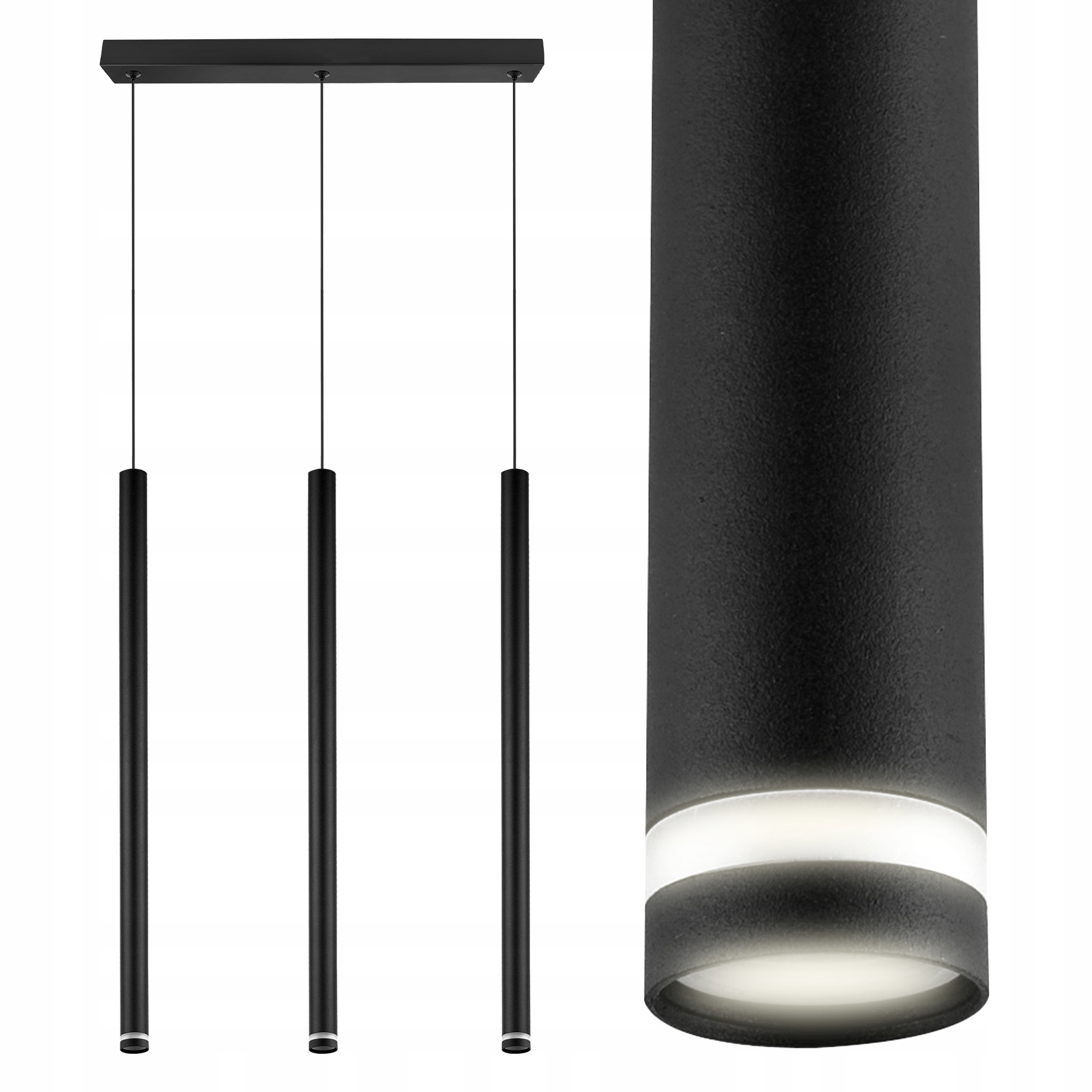 Závěsné Stropní Svítidlo Stropní Svítidlo Lustr Tuba Sopel Černá 3x G9 Modern