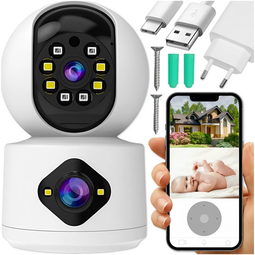 Otočná Kamera Wifi Ip Dva Vnitřní Objektivy Elektronická Chůvička