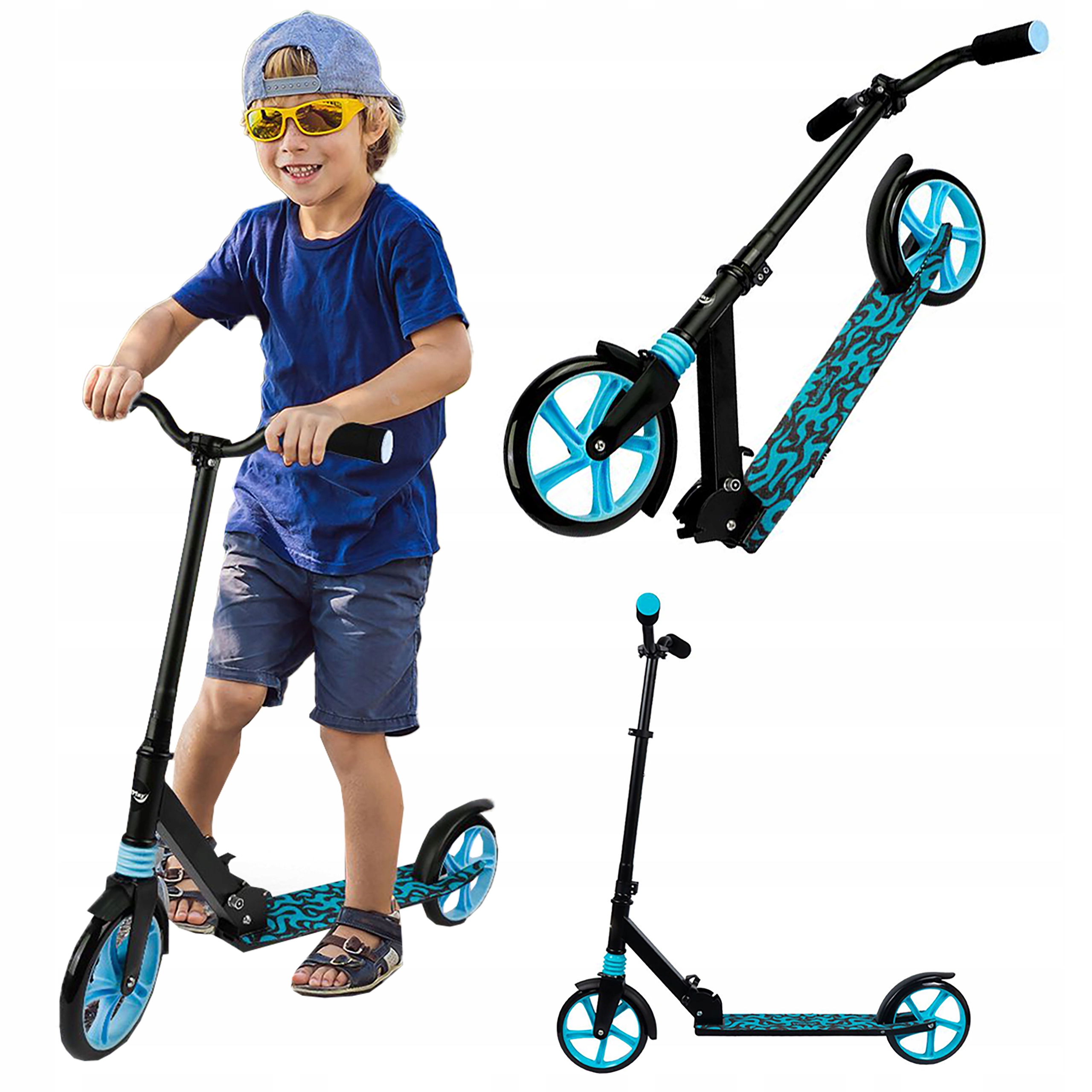 Hulajnoga miejska składana duża dla dzieci regulowana wysokość amortyzator