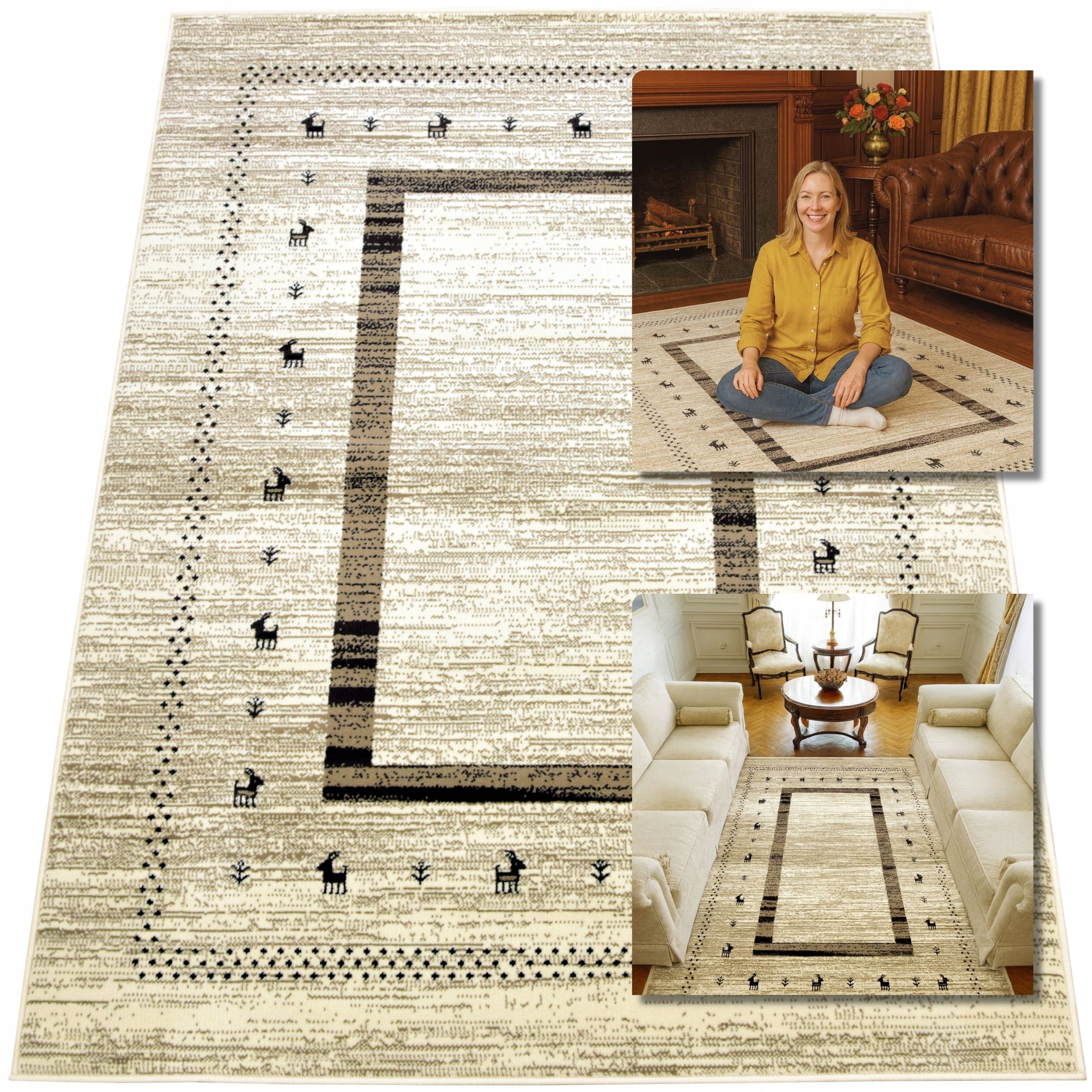 Koberec Moderní Koberec Hnědý Bílý Venezia Koberce Do Obývacího Pokoje 80x150