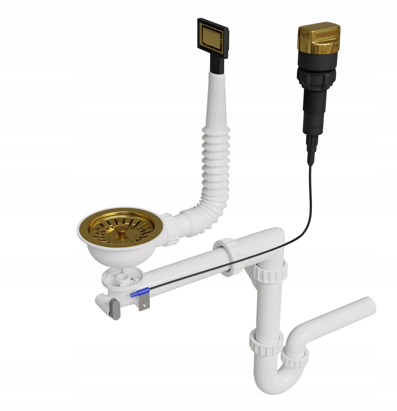 

Syfon zlewozmywak automat złoty przelew prostokąt