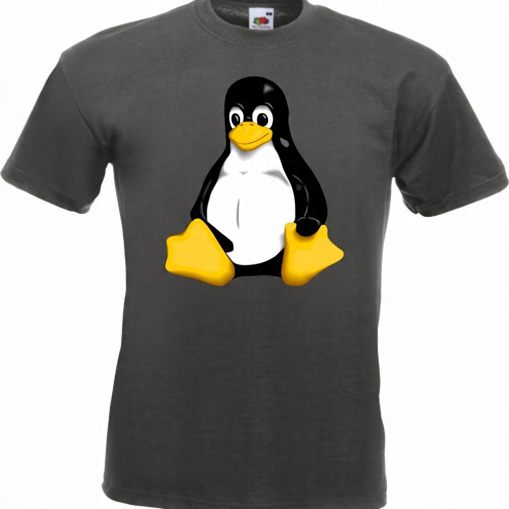 

Koszulka tux pingwin linux XXL grafitowa