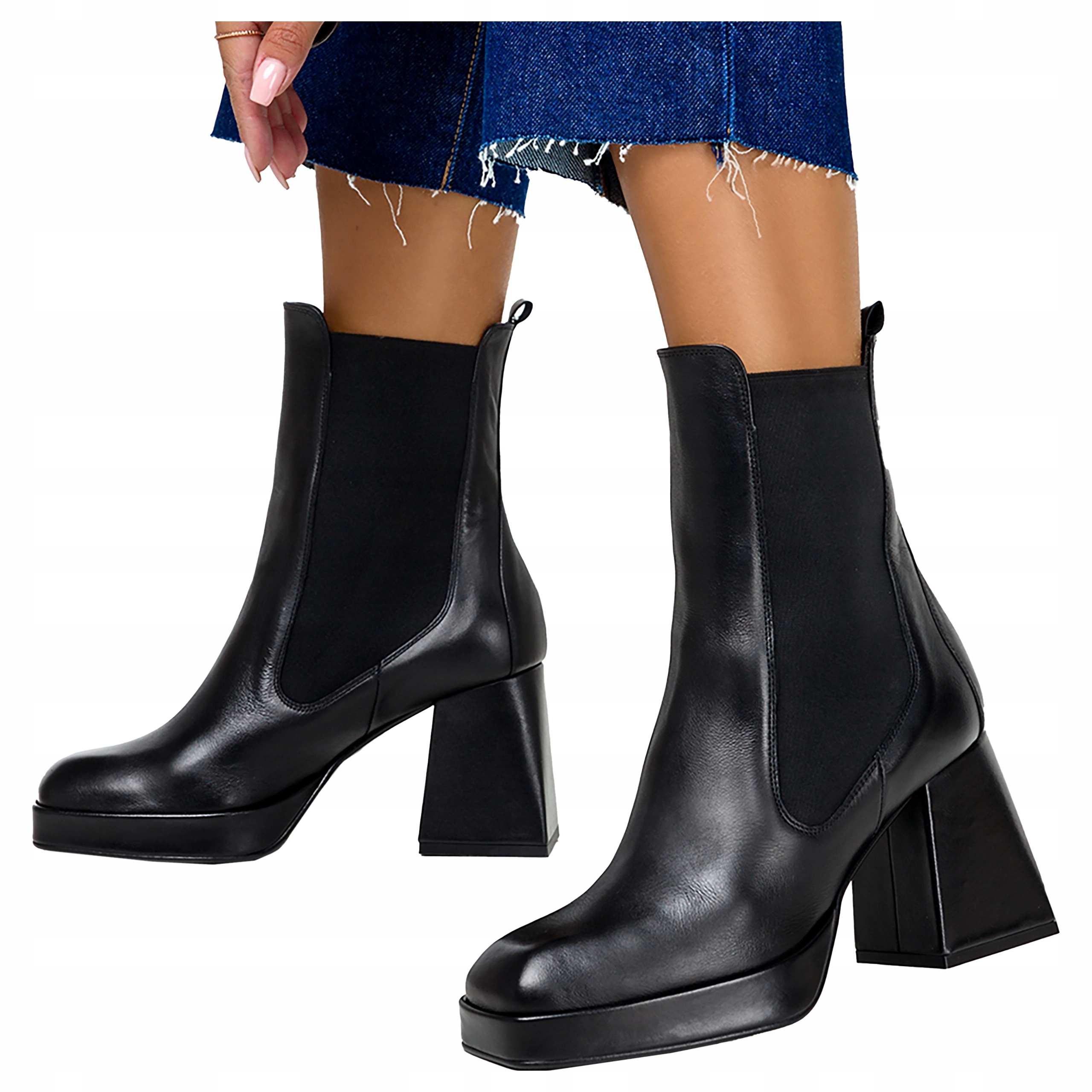 Kotníkové Boty Černé Kožené Dámské Na Kuličce Módní Polský Výrobek Pohodlné r 39