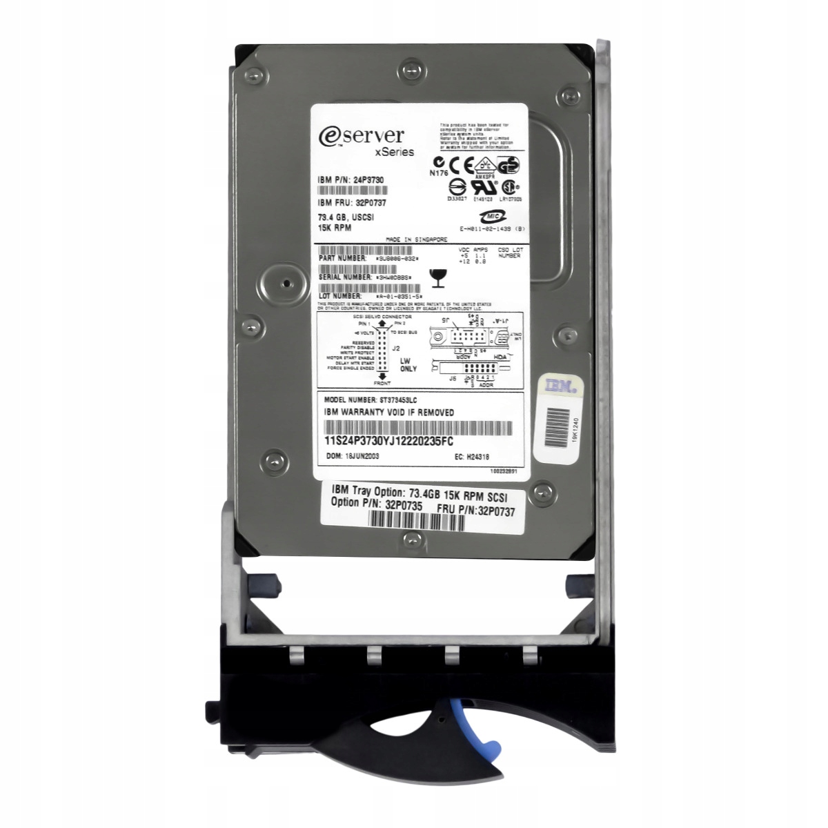 Ibm 32P0737 24P3730 73.4GB 15K Scsi U320 3.5" ST373453LC Hdd pevný disk
