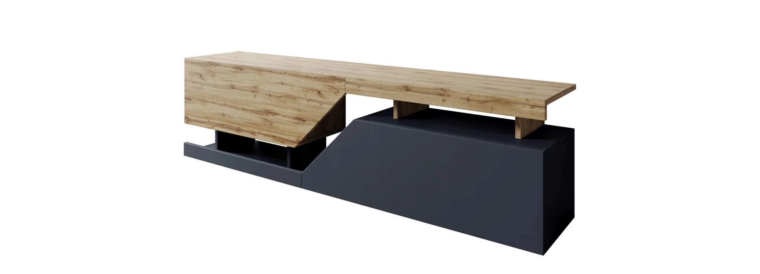 Rtv skrinka do obývačky pod televízor Double 160 grafit dub wotan