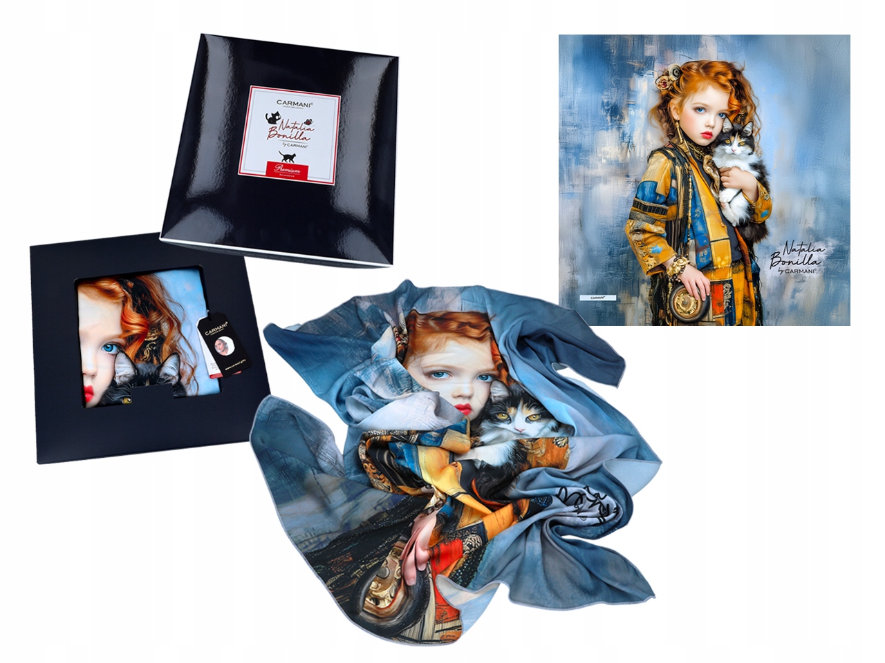 Dámský Šátek Kočičí Příběhy Mia Kočka Kotě Módní Doplněk