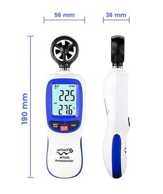 ANEMOMETR - WIATROMIERZ WT82B BLUETOOTH I APLIKACJA NA SYS. ANDROID EAN (GTIN) 5904890520769