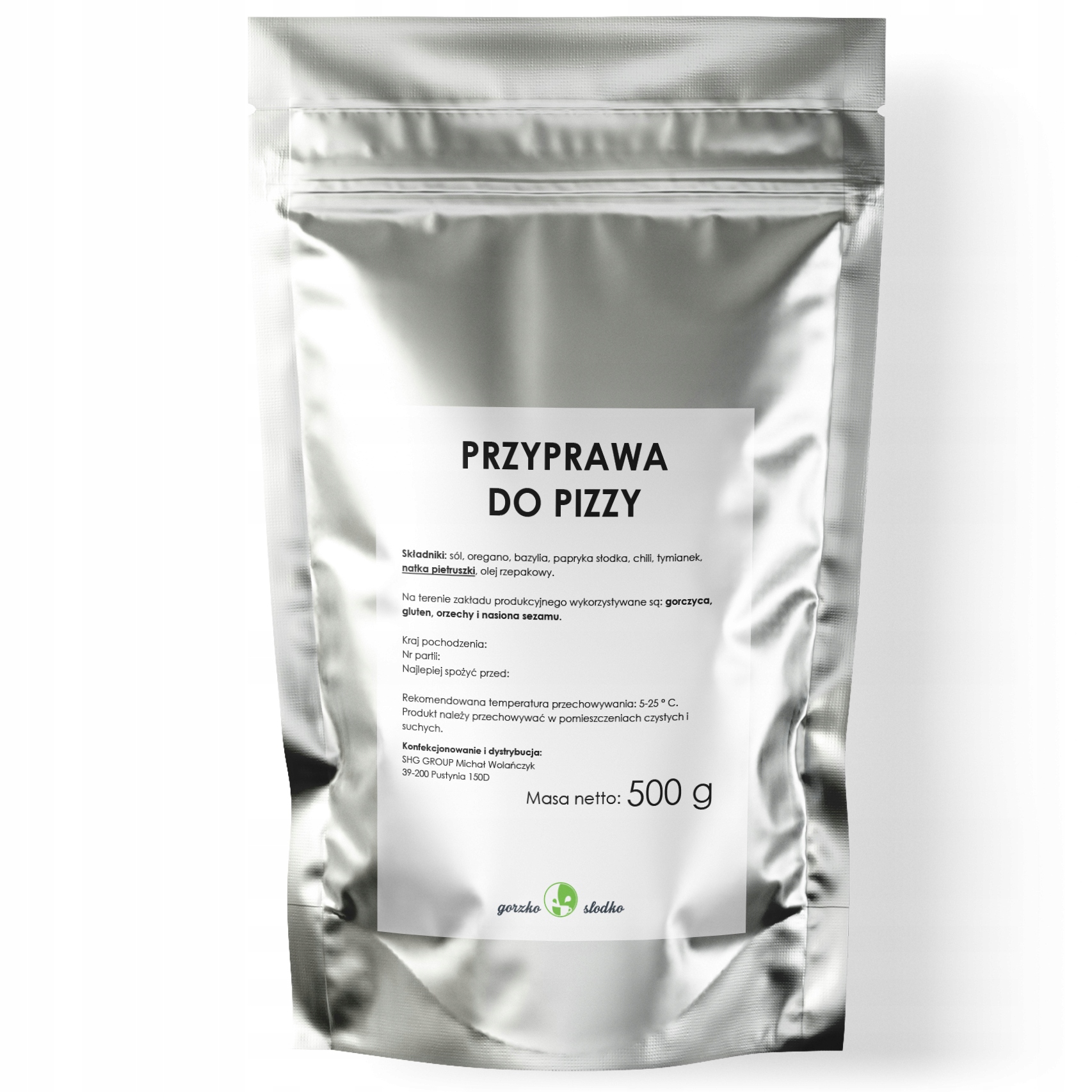 PRZYPRAWA DO PIZZY aromatyczna 500g EAN (GTIN) 5907796675151