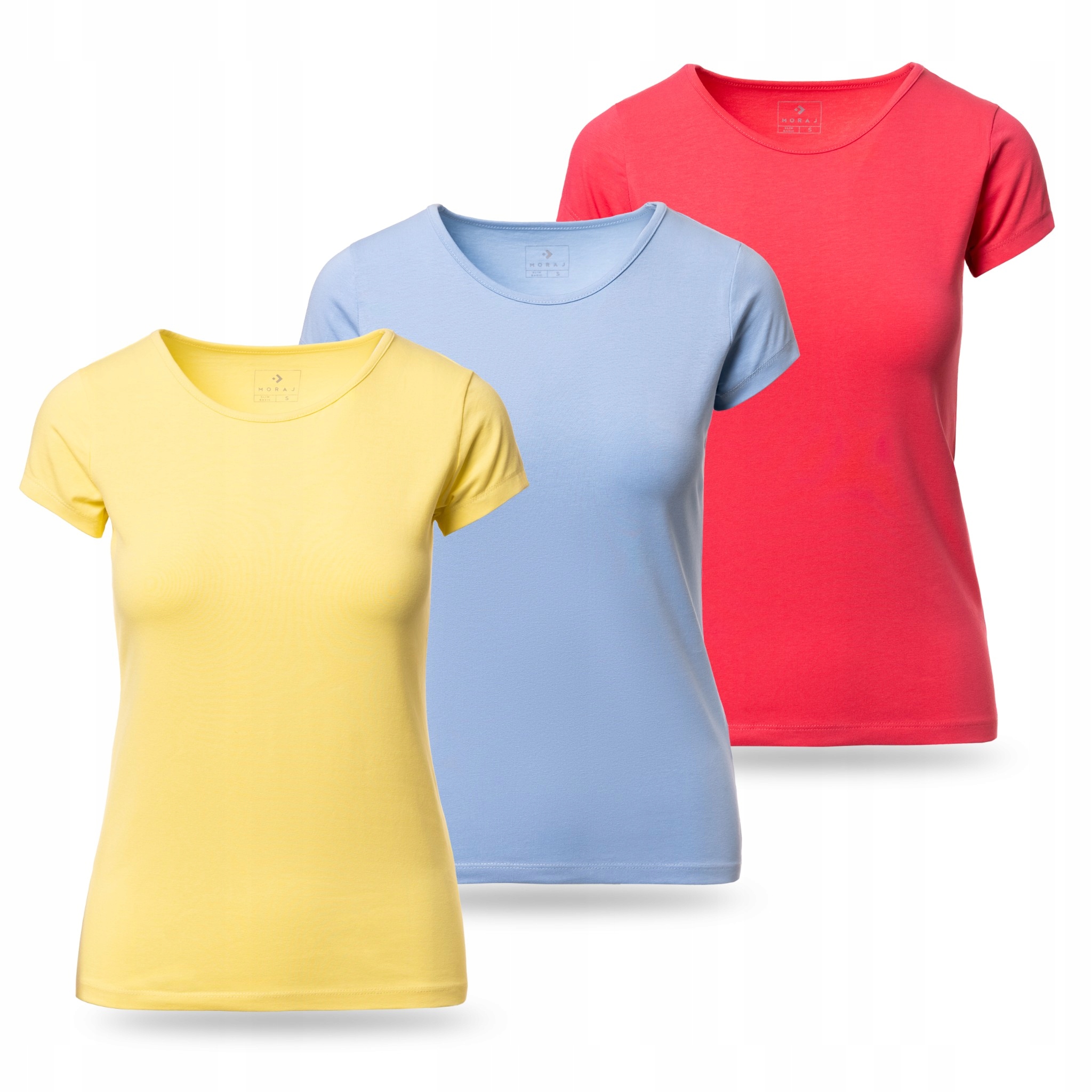 T-SHIRT KOSZULKA DAMSKA 3-PAK SPORTOWA BAWEŁNIANA MORAJ NA CO DZIEŃ R. L