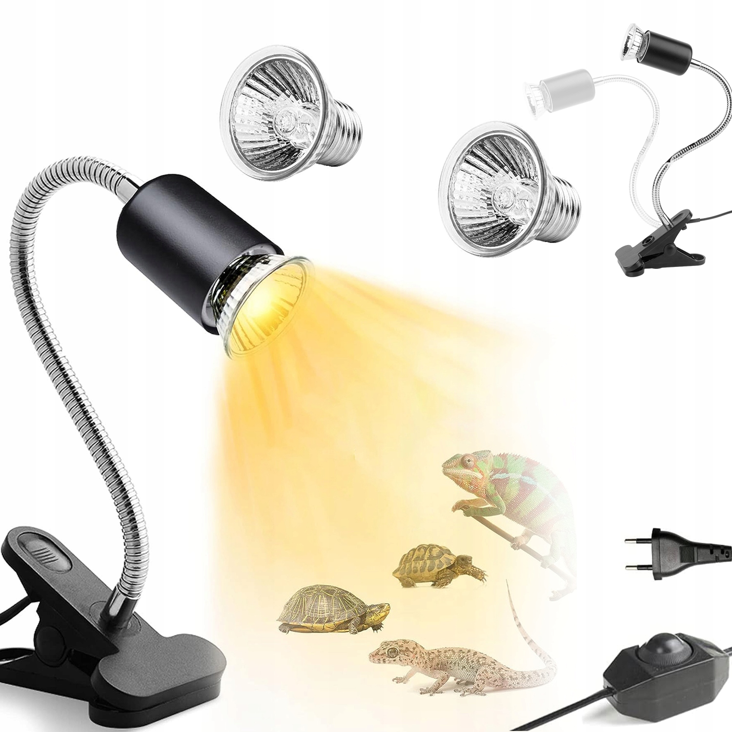 Levně Výhřevná Lampa Do Terária Nastavitelná S Klipem Držák Pro Želvu 50W
