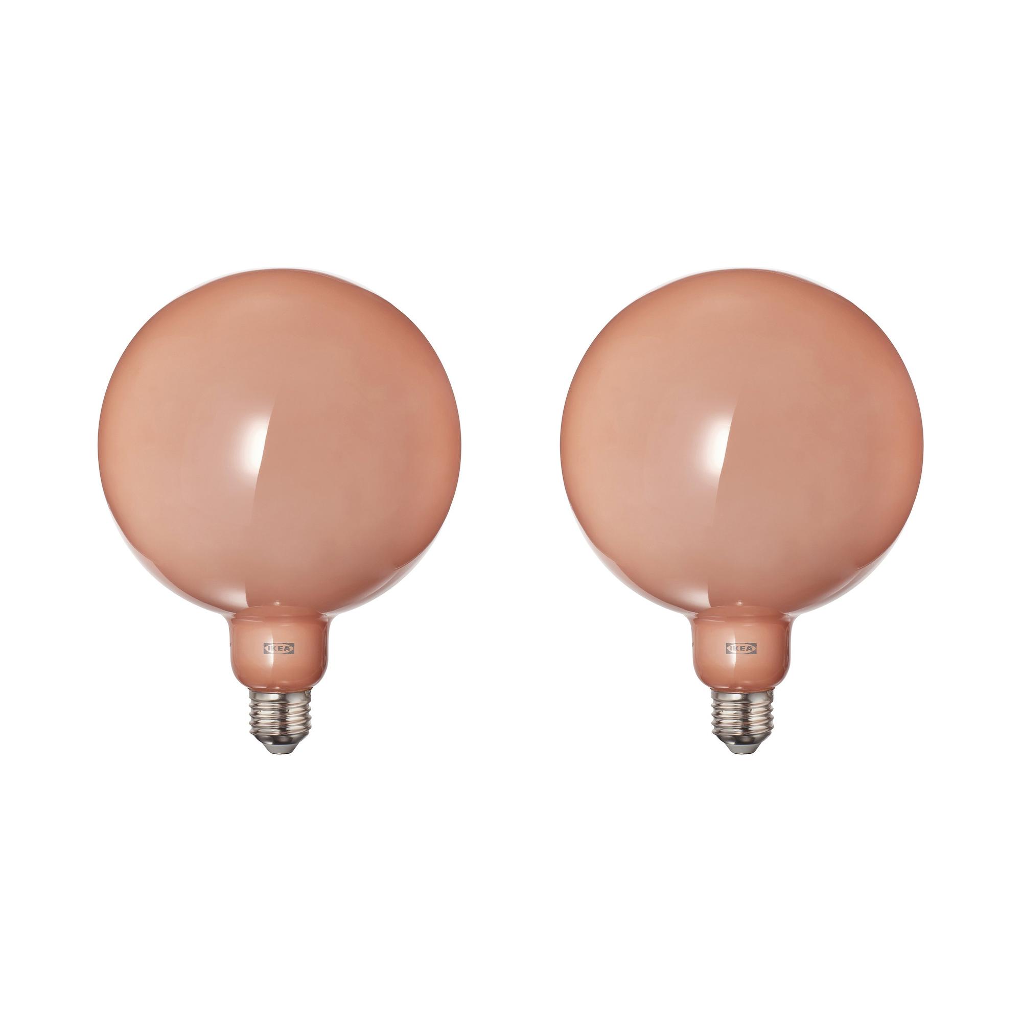 2 ks Led žárovka E27 150lm 1800K kula 150 mm oranžovo-růžová